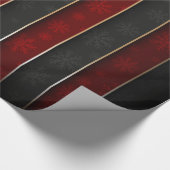 Kerstfeestdag - rood/zwart met sneeuwvlokken cadeaupapier (Hoek)