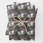 kerstfeestdag - roodgrijs gnoompatroon inpakpapier vel (In situ)