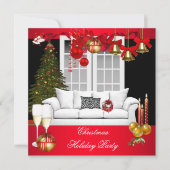 Kerstfeestdag Roodwitte balls Kaart (Voorkant)