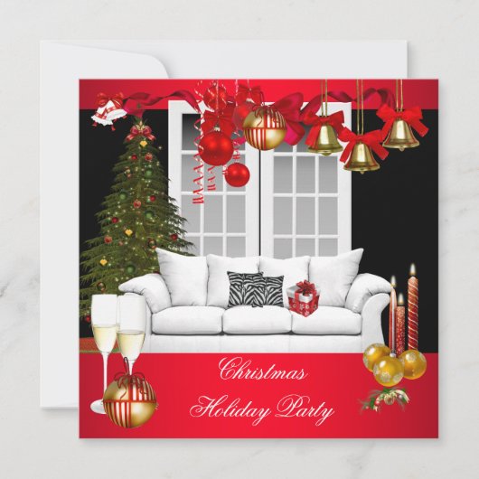 Kerstfeestdag Roodwitte balls Kaart (Voorkant)