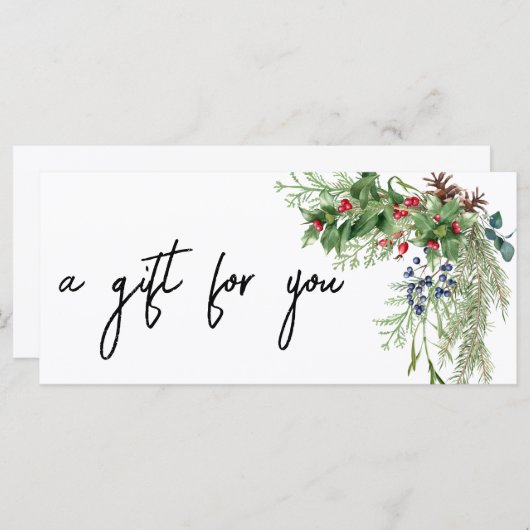 Kerstfeestdag Roze Bouquet Waterverf (Voorkant / Achterkant)