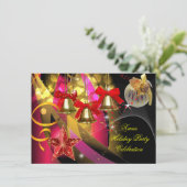 Kerstfeestdag - Roze goudrood zwart Kaart (Staand voorkant)