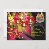 Kerstfeestdag - Roze goudrood zwart Kaart (Voorkant)