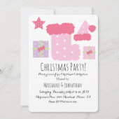 Kerstfeestdag - Roze Mix Holiday Thema Kaart (Voorkant)