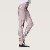 Kerstfeestdag  Roze Poinsettia Bouquet Leggings (Rechts)