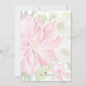 Kerstfeestdag - Roze Poinsettia Floral nodigt hen  (Achterkant)