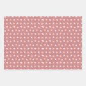 Kerstfeestdag roze roze boom en sterren inpakpapier vel (Voorkant 3)