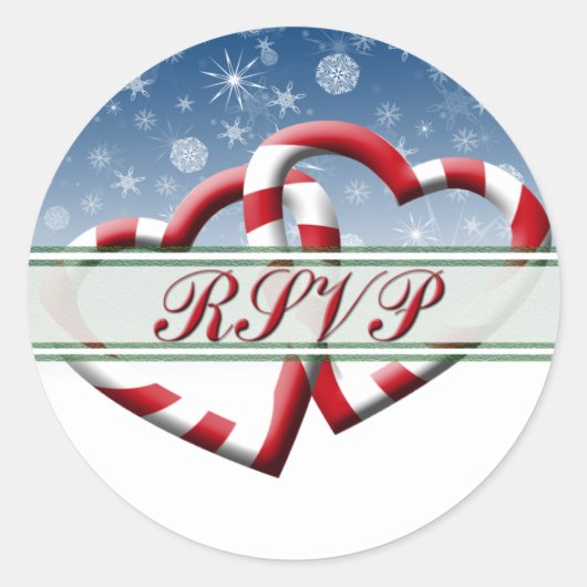 Kerstfeestdag RSVP-hartingang Ronde Sticker (Voorkant)