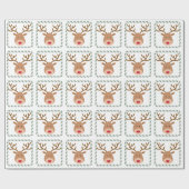 Kerstfeestdag Rudolf Red Nose Reindeer Cadeaupapier (Vlak)