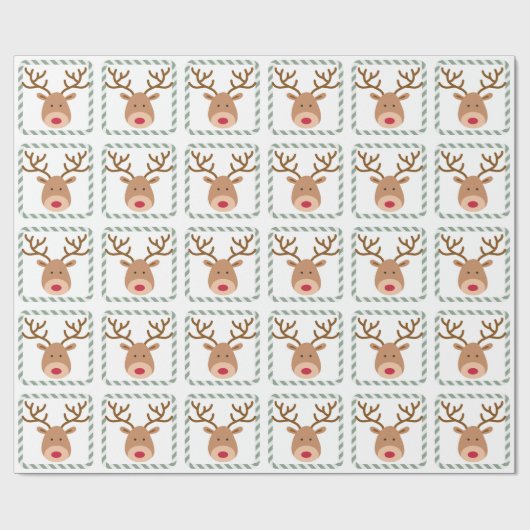 Kerstfeestdag Rudolf Red Nose Reindeer Cadeaupapier (Vlak)