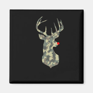 Kerstfeestdag Rudolf Reindeer Red Nose Camo Hu Magneet