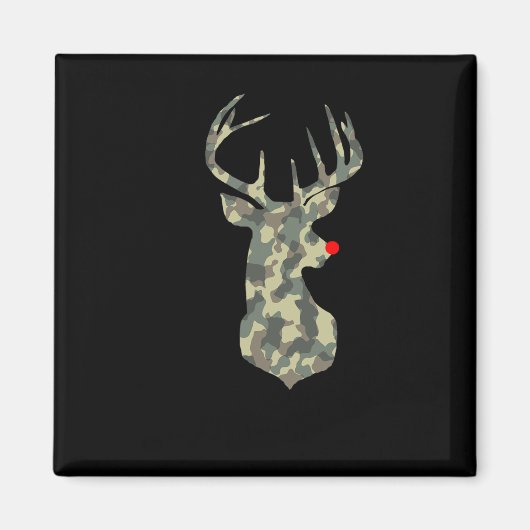 Kerstfeestdag Rudolf Reindeer Red Nose Camo Hu Magneet (Voorkant)