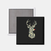 Kerstfeestdag Rudolf Reindeer Red Nose camo hu Magneet (Voorkant / Achterkant)