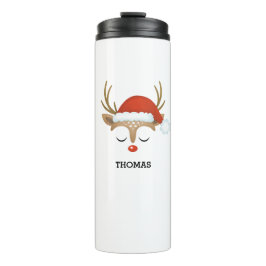 Kerstfeestdag Rudolph Reindeer Thermal Tumbler Thermosbeker