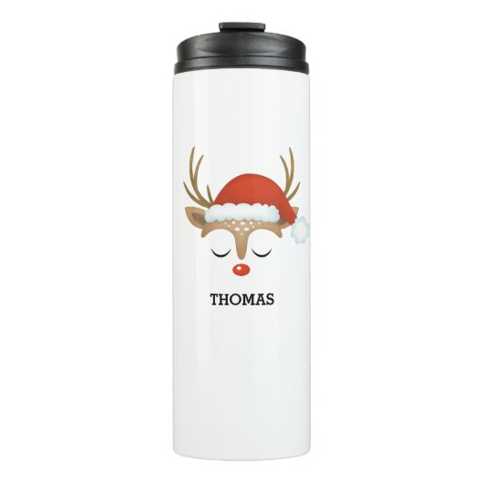 Kerstfeestdag Rudolph Reindeer Thermal Tumbler Thermosbeker (Voorkant)