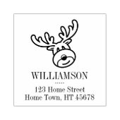 Kerstfeestdag Rudolph The Reindeer Address Rubberstempel (Afrduk)