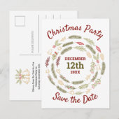 kerstfeestdag Rustic Pine Holiday Save the Date Aankondigingskaart (Voorkant / Achterkant)