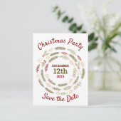 kerstfeestdag Rustic Pine Holiday Save the Date Aankondigingskaart (Staand voorkant)