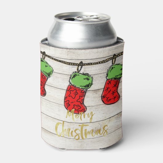 kerstfeestdag - Rustic Season Greeting Personal Blikjeskoeler (Blikje Voorkant)