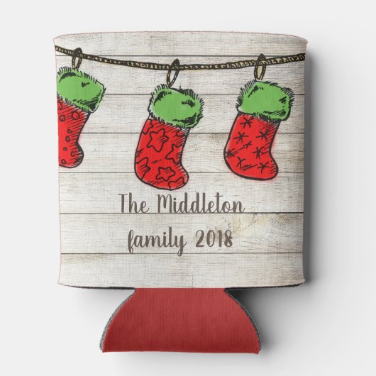 kerstfeestdag - Rustic Season Greeting Personal Blikjeskoeler (Achterkant)