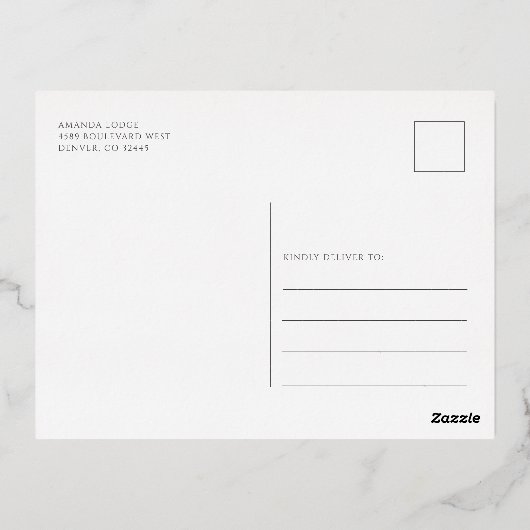 Kerstfeestdag - Rustisch goud Folie Feestdagen Briefkaart (Achterkant)