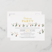 Kerstfeestdag - Rustisch goud Folie Feestdagen Briefkaart (Voorkant / Achterkant)