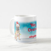 Kerstfeestdag Santa Claus Pug Dog Naam Koffiemok (Voorkant links)