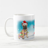 Kerstfeestdag Santa Claus Pug Dog Naam Koffiemok (Links)