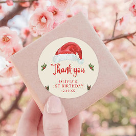 Kerstfeestdag Santa Red Pet Ronde Sticker