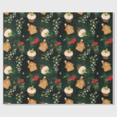 Kerstfeestdag seizoensgebonden cadeau cadeaupapier (Vlak)