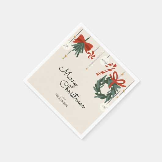 kerstfeestdag servet (Hoek)