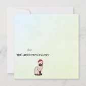 kerstfeestdag Siamese kat Santa Merry Greeting (Achterkant)