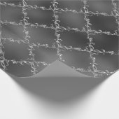 kerstfeestdag Silver Glitter Damask Gift Cadeaupapier (Hoek)