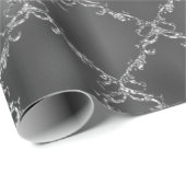 kerstfeestdag Silver Glitter Damask Gift Cadeaupapier (Rol Hoek)