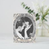 Kerstfeestdag Silver leest schitterende fotokaart Feestdagenkaart (Staand voorkant)