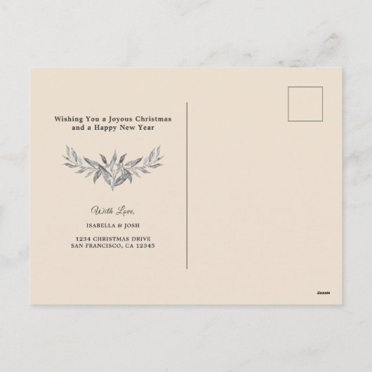 Kerstfeestdag Silver leest schitterende fotokaart Feestdagenkaart (Achterkant)