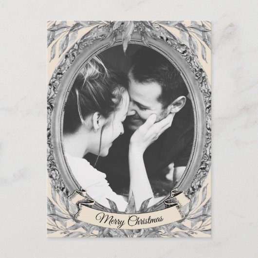 Kerstfeestdag Silver leest schitterende fotokaart Feestdagenkaart (Voorkant)