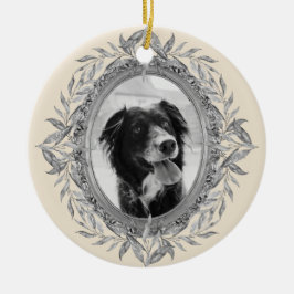 Kerstfeestdag Silver Lijst Foto Festive Keramisch Ornament