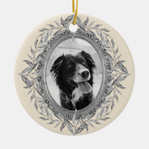 Kerstfeestdag Silver Lijst Foto Festive Keramisch Ornament