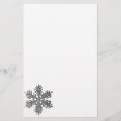 kerstfeestdag Silver Snowflake Star-ontwerp Briefpapier (Voorkant)
