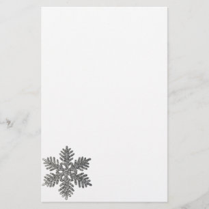 kerstfeestdag Silver Snowflake Star-ontwerp Briefpapier
