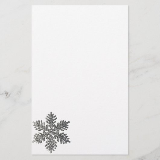 kerstfeestdag Silver Snowflake Star-ontwerp Briefpapier (Voorkant)