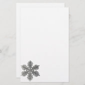 kerstfeestdag Silver Snowflake Star-ontwerp Briefpapier (Voorkant / Achterkant)