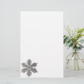 kerstfeestdag Silver Snowflake Star-ontwerp Briefpapier (Staand voorkant)