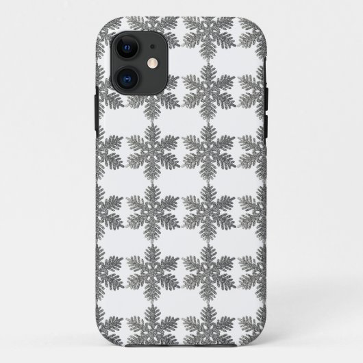 kerstfeestdag Silver Snowflake Star-ontwerp Case-Mate iPhone Case (Achterkant)