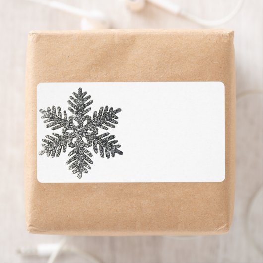 kerstfeestdag Silver Snowflake Star-ontwerp Etiket (Insitu)
