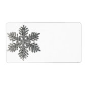 kerstfeestdag Silver Snowflake Star-ontwerp Etiket (Voorkant)