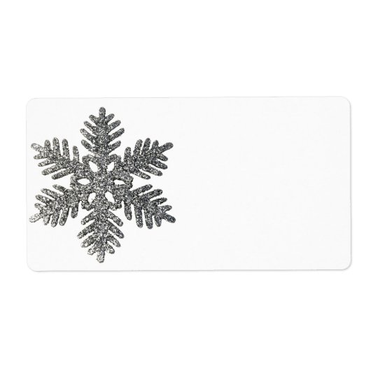 kerstfeestdag Silver Snowflake Star-ontwerp Etiket (Voorkant)