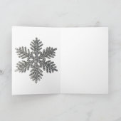 kerstfeestdag Silver Snowflake Star-ontwerp Feestdagen Kaart (Binnen)