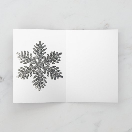 kerstfeestdag Silver Snowflake Star-ontwerp Feestdagen Kaart (Binnen)
